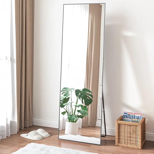 Hamlody Miroir sur Pied 162x52cm, Grand Miroir Mural Rectangulaire, à Poser au Sol Debout, Suspendu ou appuyé Contre Le Mur pour Chambre, Salon, Dressing, Entrée,...