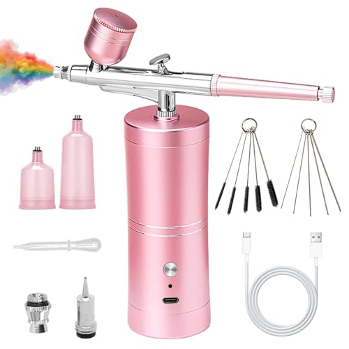 Tragbares Airbrush Set mit Kompressor, Spritzpistole mit Kompressor, Multifunktionale Handheld Airbrushpistole, für Tattoo-Modellierung, Nageldesign, Modellbemalung, Make-up und Kuchendekoration