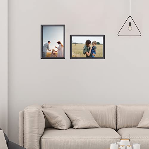 Autjvy 4X6 Picture Frame Matte Black Modern Simple Thin Aluminum Metal Photo Frame With Hd Real Glass, Display For Tabletop And Wall Collage. (2 Pack) #TOP5