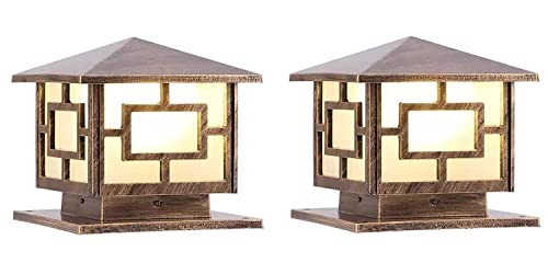 Image of Modern Style Gate Lamp Beautiful Design | Waterproof Aluminum Lamp Lights for Home and Garden (Pack of 2)