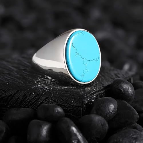 Turquoise Men’s Ring 925 Men’s Silver Turquoise Ring Handmade Gemstones Ring for Mens and Womens turquoise ring for men3
