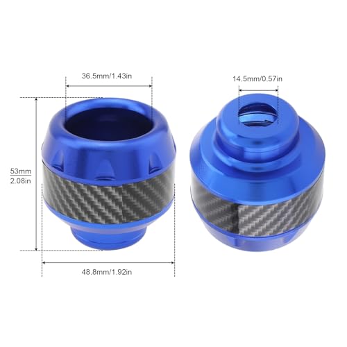 Image of 4Pcs Motorcycle Fork Frame Sliders, Aluminum Crash Protectors Decor | Fits 10-14.5mm axles. Sacrificial impact protection for fork /frame /exhaust. Stylish carbon fiber decal. For sooter (Blue)