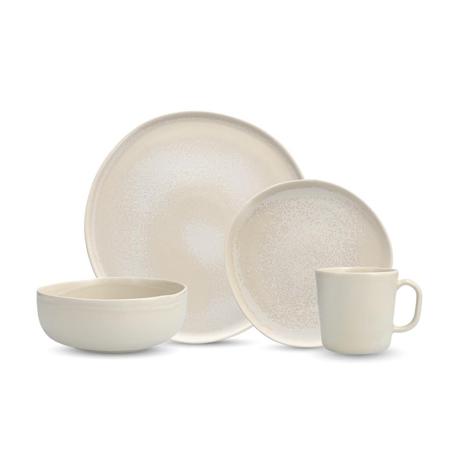 FortessaCloud Terre Collection No 3 Stoneware 16 Piece Dinnerware Set, Service for 4, Sand