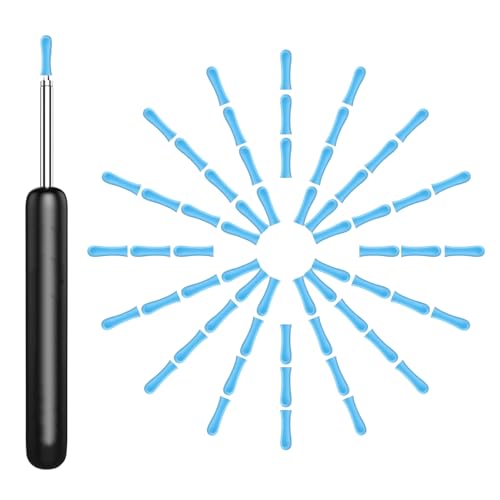 60 Pieces Ear Wax Removal Replacement Tips for Ear Camera, Replacement Tips Ear for Wet/Dry Ear Wax Cleaning - Ear Spoons Accessories Set for Teens Adults