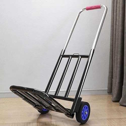 Kziazoi 荷役用台車 荷役用台車 折りたたみ式、軽量、台車 耐荷重 90 kg 伸縮式荷台、高さ調節可能、固定ロープ付き 2輪、家庭用台車 荷役用台車、軽量、低騒音 頑丈な荷役用移動台車 荷役用台車 軽量、静粛性、キャスター付き 高さ調節可能ャスター