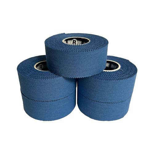 Image of Ringside 1 inch Athletic Trainers Tape, Cotton Kinesiology Tape for Combat Sports, Adhesive, 30 Foot Rolls, Blue, 5 Pack