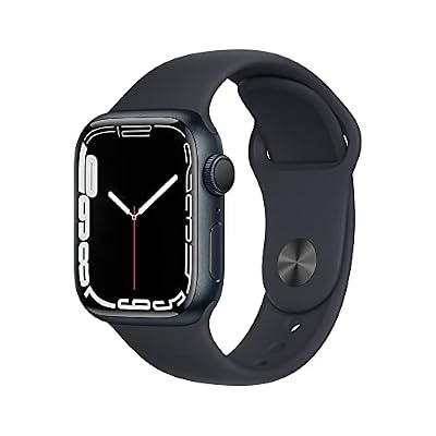 Apple Watch Series 7 (GPS, 41MM) Cassa In Alluminio Color Grigio Siderale con Cinturino Sport Nero (Ricondizionato)