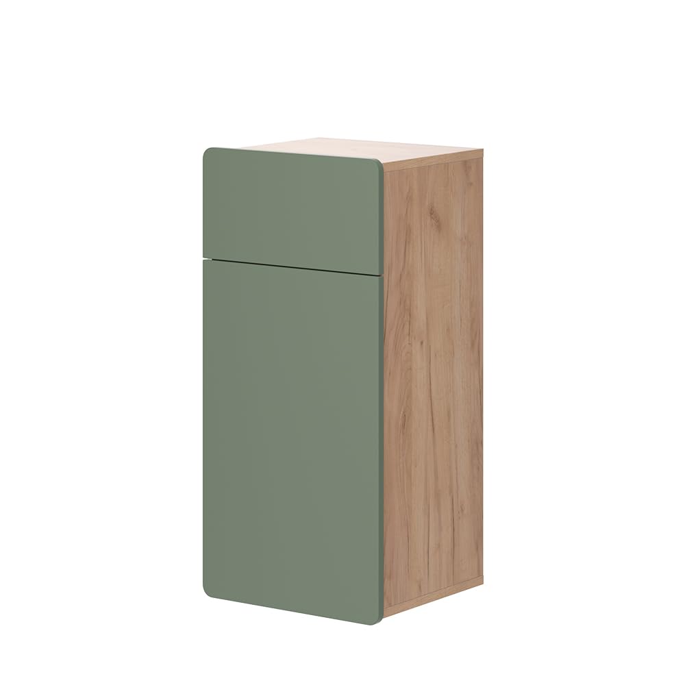 Vicco Midi cabinet Izan, Green/golden oak, 36.6 x 76.6 cm — image 1