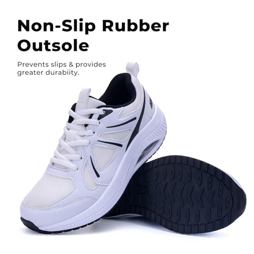 Image of QAUPPE Womens Walking Shoes with Arch Support Athletic Orthotic Sneakers for Women Foot Pain Relief
