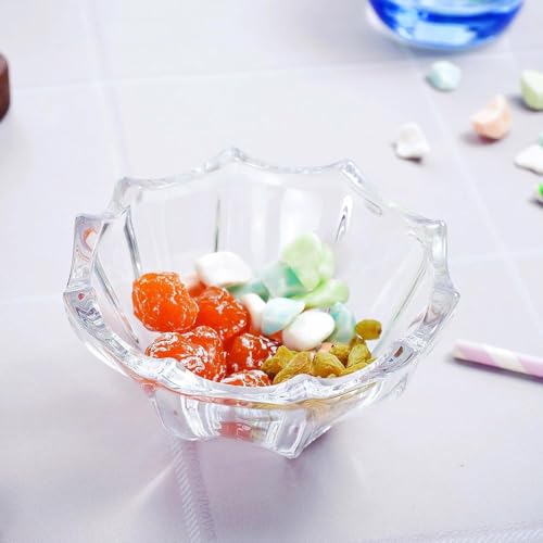Image of WRINGO Glass Bowl for Kitchen Prep, Dessert, Dips, and Candy Dishes, Cake, Snack Bowl Set of 6 Or Nut Bowl, and Microwave Safe Clear Glass Bowls for Mixing, Storing Size 4.5 Inch