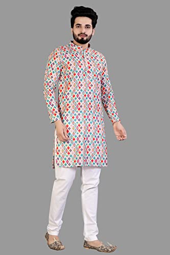 Image of Men's Printed Cotton Kurta