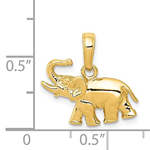 14k Yellow Gold Elephant Necklace Charm Pendant Animal Fine Jewelry For Women Gifts For Her - Image 5