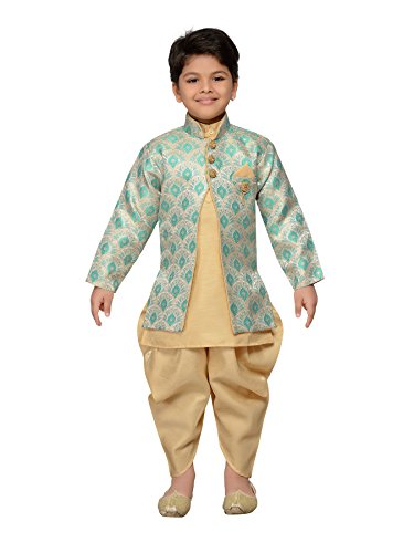AJ DEZINES Bambini Indiani di Usura Bollywood Style Salwaar Sherwani i Ragazzi (612-GREEN-4)