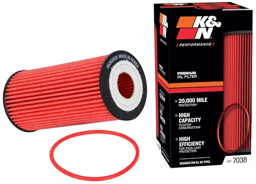 K&N Premium Oil Filter: 20,000 Mile Engine Protection, High Capacity/High Efficiency: Compatible with 2009-2023 AUDI/Porsche/Volkswagen (See Product Description for Select Models) HP-7038