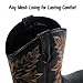 SUREWAY Cowboy Boots For Men - Mens Square Toe Western Boot,Oil/Slip Resistant,Durable Fashionable Classic Pull on 10 Inch Boots Mid Calf Wellington Boots
