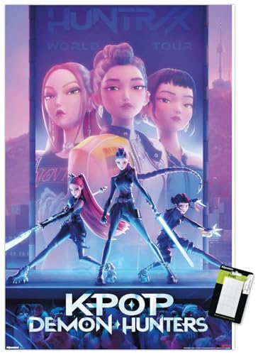 Image of Netflix KPop Demon Hunters (2025) - One Sheet Wall Poster, 34L inch x 22.4W inch, Premium Poster & Mount Bundle