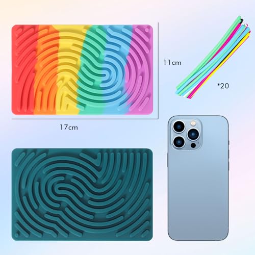 XIAPIA Sensorik Spielzeug Silikon Activity Board 2STK, Stressabbau & Förderung bei ADHS, Autismus & Angst für Kinder Erwachsene, Reisespiele Busy Board für Junge und Mädchen ab 3 Jahre