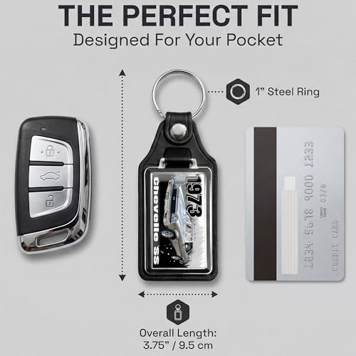 Image of Brotherhood 1973 Compatible with Chevelle SS Design Key Chain Key Holder Key Ring For Men Heavy Duty Car Key Ring For Men and Women