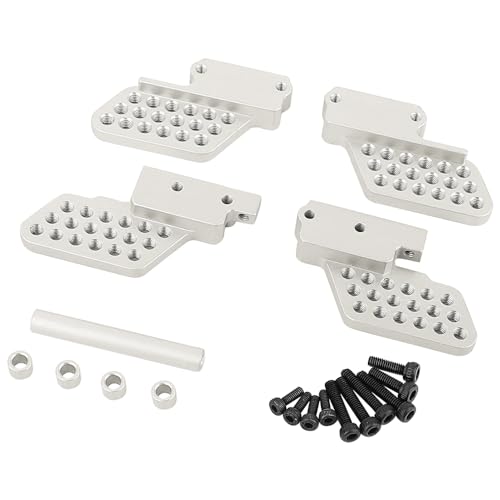 RZXYLRC Shock Mount Multiple Mounting Positions Damper Holder CNC Aluminum for TRX4M Defender 1/18 RC Crawler Upgrades (Silver)