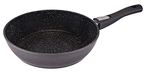Culinario - Poêle à Bords Hauts en céramique - revêtement ILAG GRANITEC/Manche Amovible - Aspect Granit/Anthracite - Ø 28 cm