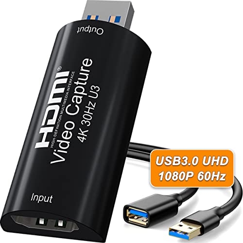 Amzhrly 4K Hdmi To Usb 3.0 Video Capture Card 1080P 60Fps Cam Link Card Game Capture Card Adapter Screen Record Capture Device For Streaming, Gaming, Video Conference, Teaching, Live Broadcasting #TOP7