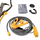 Alcachofa de ducha de exterior, kit de ducha de camping, alcachofa y tubo Plug and Play | Alcachofa de ducha, ducha móvil con manguera, lavado de autos para limpieza de 12 V, bomba de ducha para