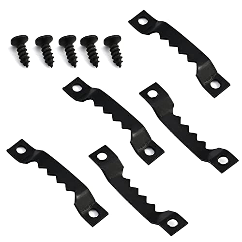 Image of MroMax 50PCS Sawtooth Picture Hangers Iron Picture Hangers 1.5 inch x 0.24 inch Double Hole Picture Frames Hangers for Hanging Clock Paintings Artwork Picture Frame Hook Photos Black