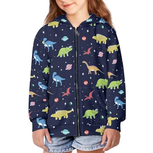 Image of Zipper Hoodie for Kids Full Zip Up Sweatshirt Active Coat Hooded Pullover with Pockets Size 6-16 Boys Girls