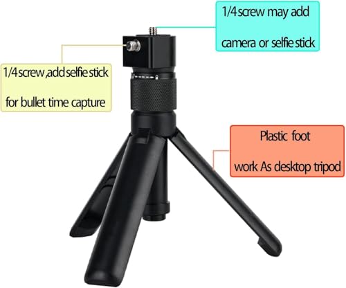 Image of BKN Bullet Time Handle Tripod Multi-Functional Rotating Tabletop Fold Tripod's for insta360 X4 Insta360 X3, ONE RS,GO 2,ONE X2,ONE R,ONE X ONE RS Sport Camera Accessories (Mini Tripod)