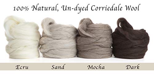 Desert Breeze Distributing FLT-CORE8 100% Natural White Wool Roving Top, 8 Oz Corriedale, From Usa Mill, Best Core Wool For Needle Felting thumb #3