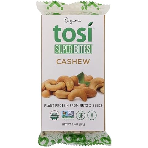 Tosi Organic SuperBites Vegan Snacks, Cashew, 2.4 Oz, Pack of 1 Cover