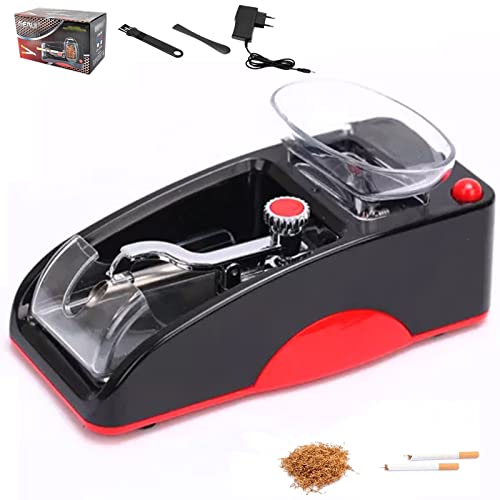 Blue Portable Electric Cigarette Maker Machine, Mini Automatic Cigarette Tobacco Maker Device Household Tobacco Injector Maker Fit 0.31inch/8mm Size Smoke Pipe and Most Cigarette Paper (Red)