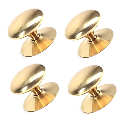 TERF® 20mm Traditional Victorian Polished Brass Cabinet Door Knobs 20mm Chest Drawer Cupboard Kitchen Wardrobe Door Pull Handle Knobs with Fixing Screw for Use Home and Office