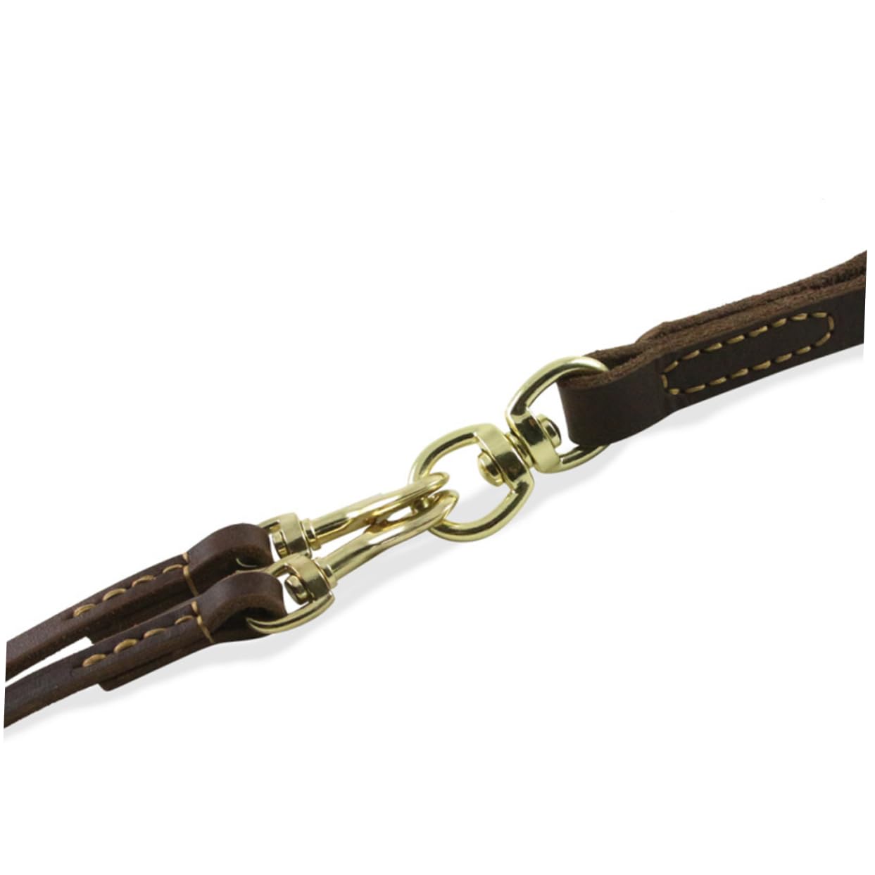 Laisse Double Traction pour Chien, Sangle Ajustable en Cuir Bovin, 1 Pièce
