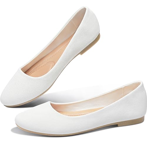 Image of Obtaom Round Toe Women Flat Shoes Slip on Girls Dress Black Ballet Flats