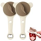 Apriscatole multiuso 4 in 1, apribottiglie regolabile a tre artigli con denti antiscivolo, coperchio multifunzionale e apribottiglie, per mani deboli da 2,5 a 8,9 cm, con apribottiglie (2 pezzi)
