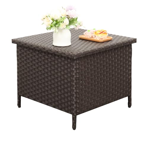 Waroomoutdoorpewickersidetablewithstoragepatioendtableresinrattanstoragetableforgardenbackyardporchpoolsidebrown Urban Country Home Decor Waroom outdoor pe wicker side table with storage patio end table resin rattan storage table for garden backyard porch poolside brown urban country home decor