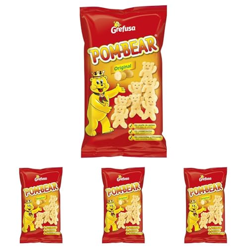 Snack de patata Pom-Bear GREFUSA, bolsa 80g (Paquete de 4)