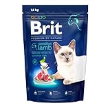 Brit Premium by Nature Trockenfutter für empfindliche Katzen, hypoallergenes Katzenfutter, Geschmacksrichtung Lamm, 1,5 kg