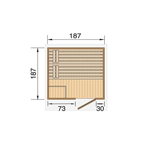 Weka 533.2020.80000 Premium- Saunahaus Naantali mit Flachdach, Natur Unbehandelt, 248 x 211 x 253 cm-2