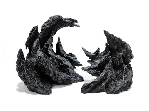 Allcolor Rocas decorativas para peceras. Modelo de decoración de acuario. Paisaje acuático superior fácil (Cañón del Alma-15 pulgadas)