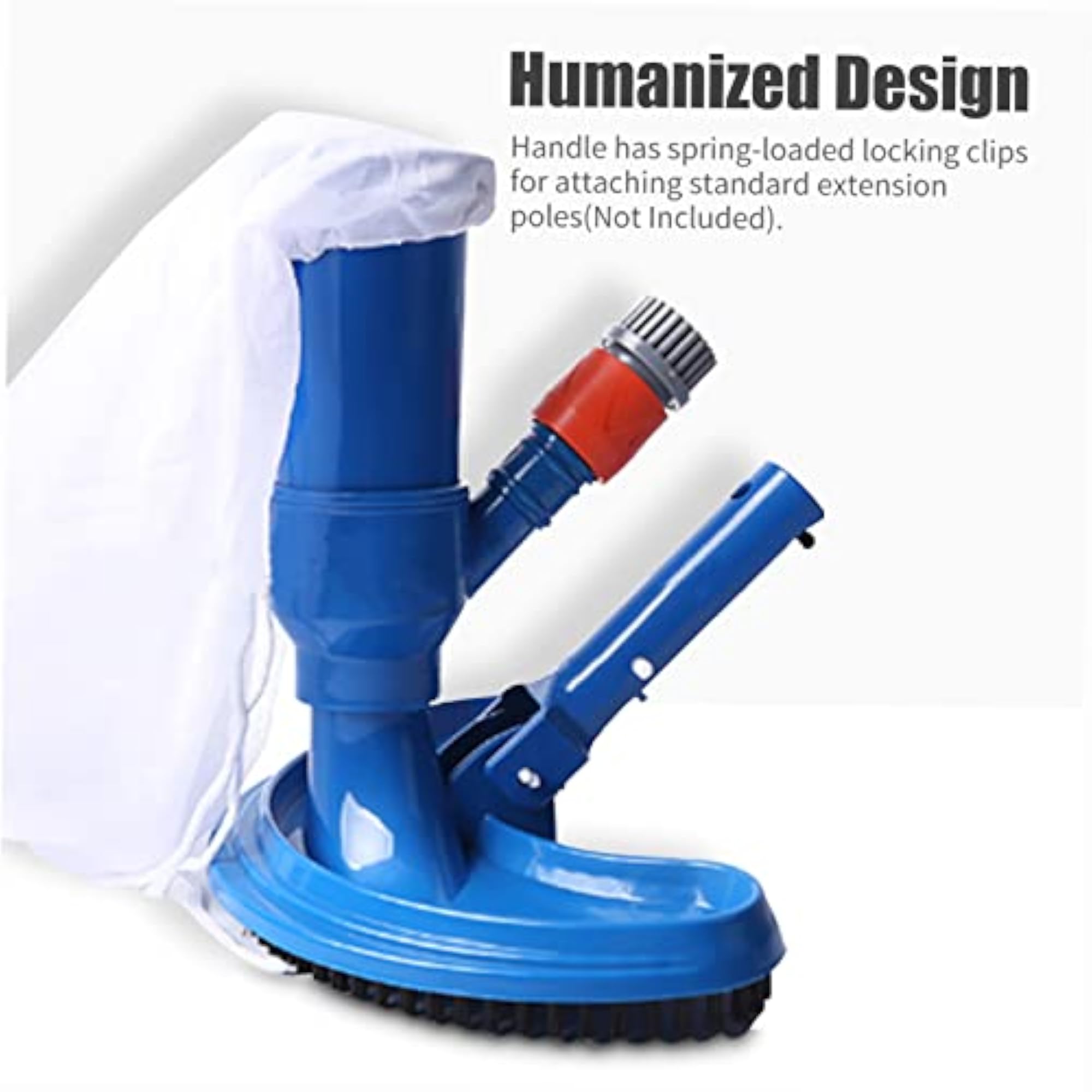 Swimming Pool Vacuum Head with Clip Handle Drawstring Bag