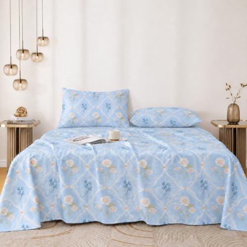 Image of Amazon Brand - Umi King Cotton Bedsheet 90x100 Inches with 2 Pillow Covers | Soft 160 TC Pure Cotton | Beautiful Elegant Design Double Bed Sheet