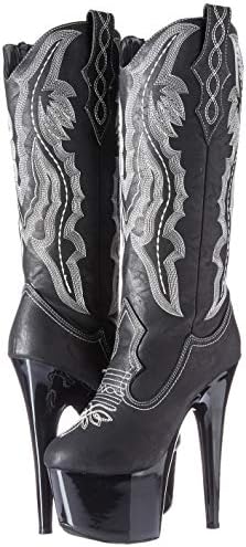 Ellie Shoes Women 709-Dallas Knee High Cowboy Stiletto Platform Boot, Black, 9 M US | Image 5
