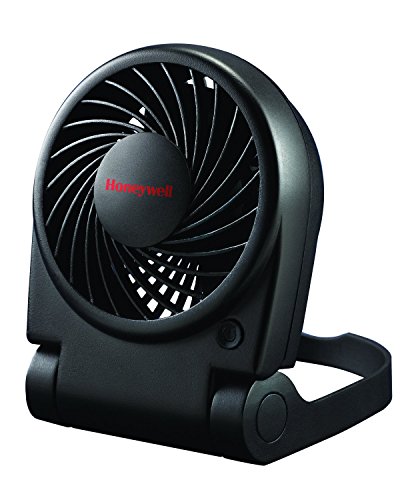 Honeywell HTF090BC Turbo-On-The-Go Portable Folding Fan, Black, with USB, Battery, or Electric Powered