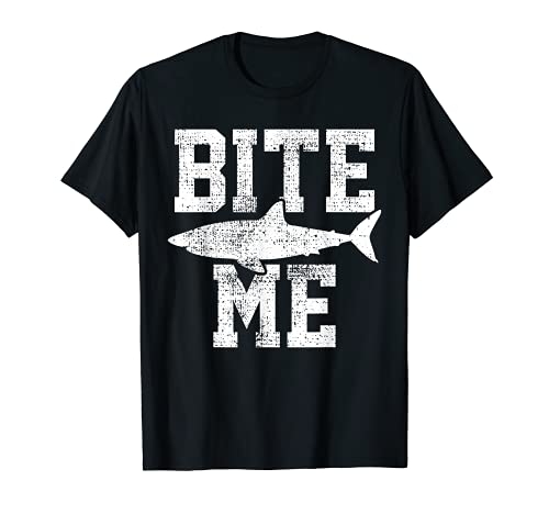 Shark T Shirt Bite Me Tshirt Marine Biologist Vintage Gift T-Shirt