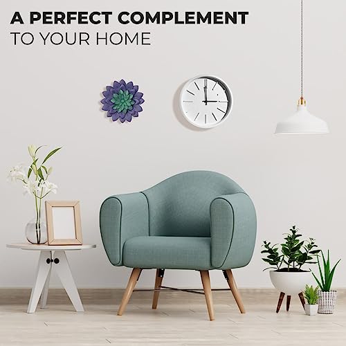 Everydecor 3D Metal Succulent Wall Decor - Purple, Hand Painted, Hanging Metal Flowers Wall Decor For Living Room, Bedroom, Kitchen, Bathroom - Flower Wall Art For Indoor & Outdoor Decor #TOP1