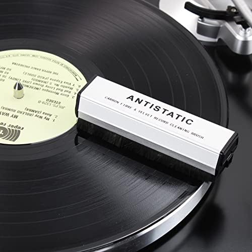 Vinyl Record Cleaner|Anti Static Carbon Fiber & Velvet Turntable Cleaning Brush|2in1 Portable use to Keep Your Vinyl Collections Like New…
