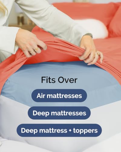 Image of CGK Linens 2 Pack Extra Deep King Fitted Sheets - Coral