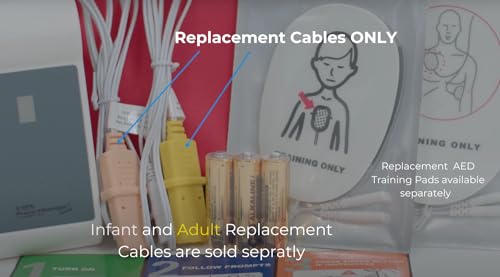 Image of WNL Products XFT-PC-2Pack Replacement Connector Cables for WNL AED Trainer - New Wires for WL120ES10 or WL220ES05 Practi-Trainers - Infant 2 Pack of Cables